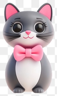 PNG 3d coquette cat illustration cute pink.