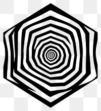 PNG Hexagon flat line illusion black white lines.