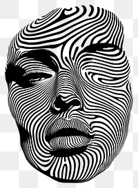 PNG Human face line illusion element art black white.