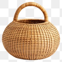 PNG A rattan basket with a handle woven round accessories.