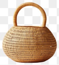 PNG A rattan basket with a handle solution round accessories.