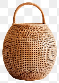 PNG A rattan basket with a handle solution woven accessories.