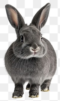 PNG Cute dark grey rabbit animal bunny cute.