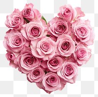 PNG Roses arranged in the shape of a heart flowers pink heart-shaped.