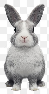 PNG Cute gray and white rabbit background animal studio.