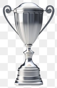 PNG Silver trophy illustration achievement metallic.