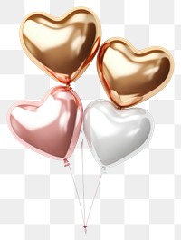 PNG Golden and rose gold star balloons heart heart-shaped accessories.