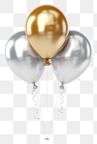 PNG Golden and silver balloons accessories arrangement celebration.