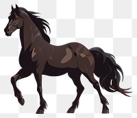 PNG Black horse illustration animal landscape.