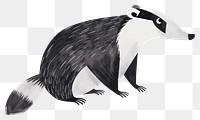 PNG Cute badger illustration wildlife animal art.