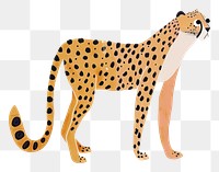 PNG Cute cheetah illustration minimalist wildlife animal.