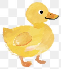 PNG Cute duck illustration whimsical animal watercolor.