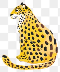 PNG Cute jaguar illustration wildlife leopard animal.