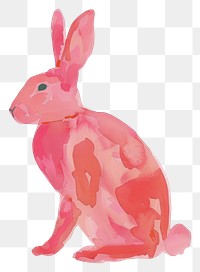 PNG Cute rabbit illustration animal bunny watercolor.