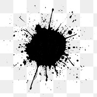 PNG Grunge brush splatter stain black.