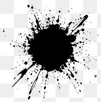 PNG Grunge brush splatter stain black.