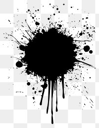 PNG Grunge brush splatter stain black.