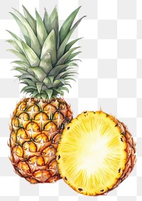 PNG Pineapple and the half pineapple illustration fruit.