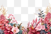 PNG Botanic seamless border flowers art illustration.