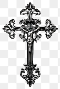 PNG Metal cross crucifix symbol decorative.