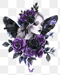 PNG Illustration of the fairy purple roses art.