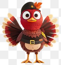 PNG Turkey character cartoon bird red.