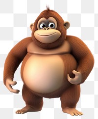 PNG Baby cute chubby orangutan illustration character cartoon.