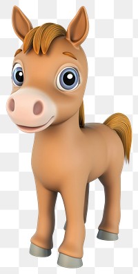 PNG Baby cute chubby horse illustration character cartoon.