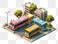 PNG Public buses transportation isometric public.