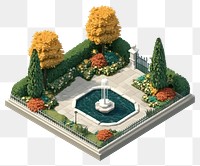 PNG Public garden isometric outdoors fountain.