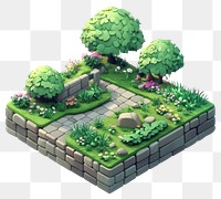 PNG Park and green space landscape isometric outdoors.