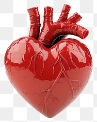 PNG Red heart icon illustration anatomical realistic.