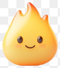 PNG A simple and cute fire icon orange flame illustration.