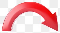 PNG Red curved arrow graphic symbol illustration.