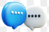 PNG 3D two speech bubbles icon conversation white icons.