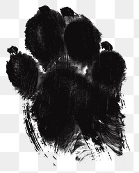 PNG Dog paw shape black art illustration.