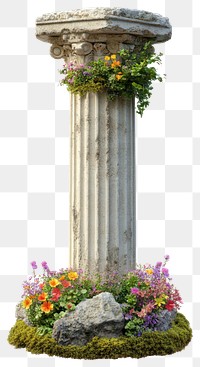 PNG Flowers architecture pillar column.