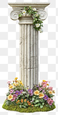 PNG Flowers pillar architecture column.