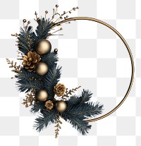 PNG Christmas wreath christmas branches gold.