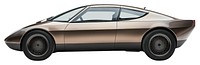 PNG Retro futuristic sport sedan automobile vehicle side.