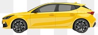 PNG Yellow family hatchback car automobile vehicle.