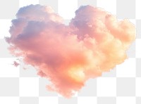 PNG Heart cloud evening sky heart-shaped outdoors romantic.