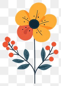 PNG Playful and vibrant flat vector flower petal art.