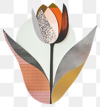 PNG Tulip retro paper collage art illustration contemporary.