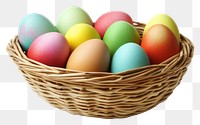 PNG Easter eggs in a basket colorful easter celebration.