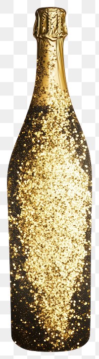 PNG Champagne shape collage glitter bottle gold.