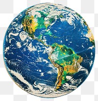 PNG Earth collage cutouts vibrant planet globe.