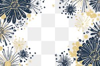 PNG Fireworks sparkle border gold art illustration.