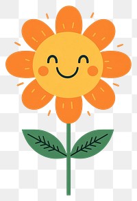 PNG Cute smile flower illustration orange leaves.