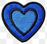 PNG Blue heart-shaped embroidery patch with a black outline accessories accessory embroidered.